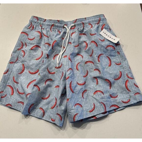 Trunks Other - Trunks Surf & Swim Small Chili Pepper Print Board Shorts Swim Lined Beach Cruise